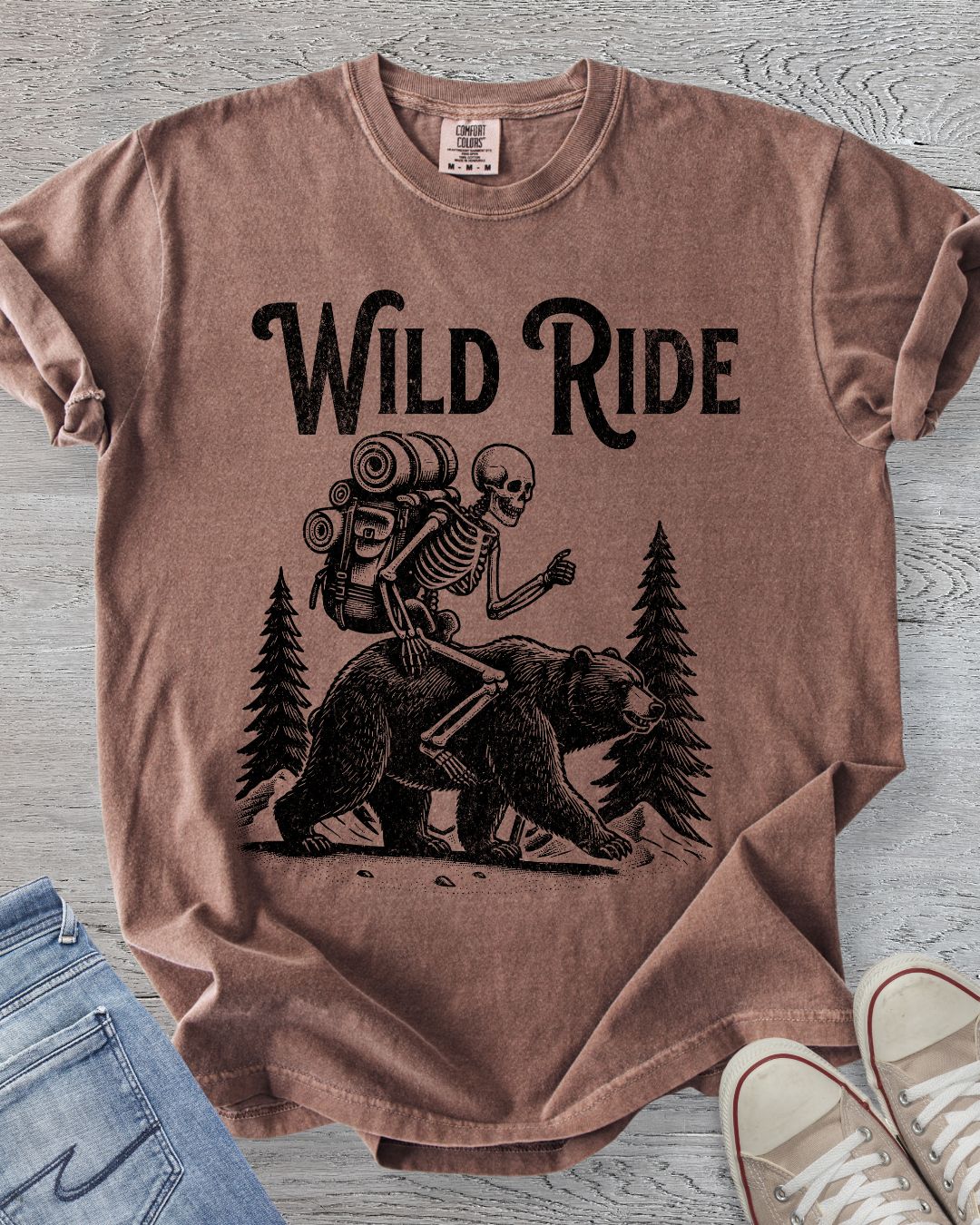Skeleton & Bear Funny Premium Tee