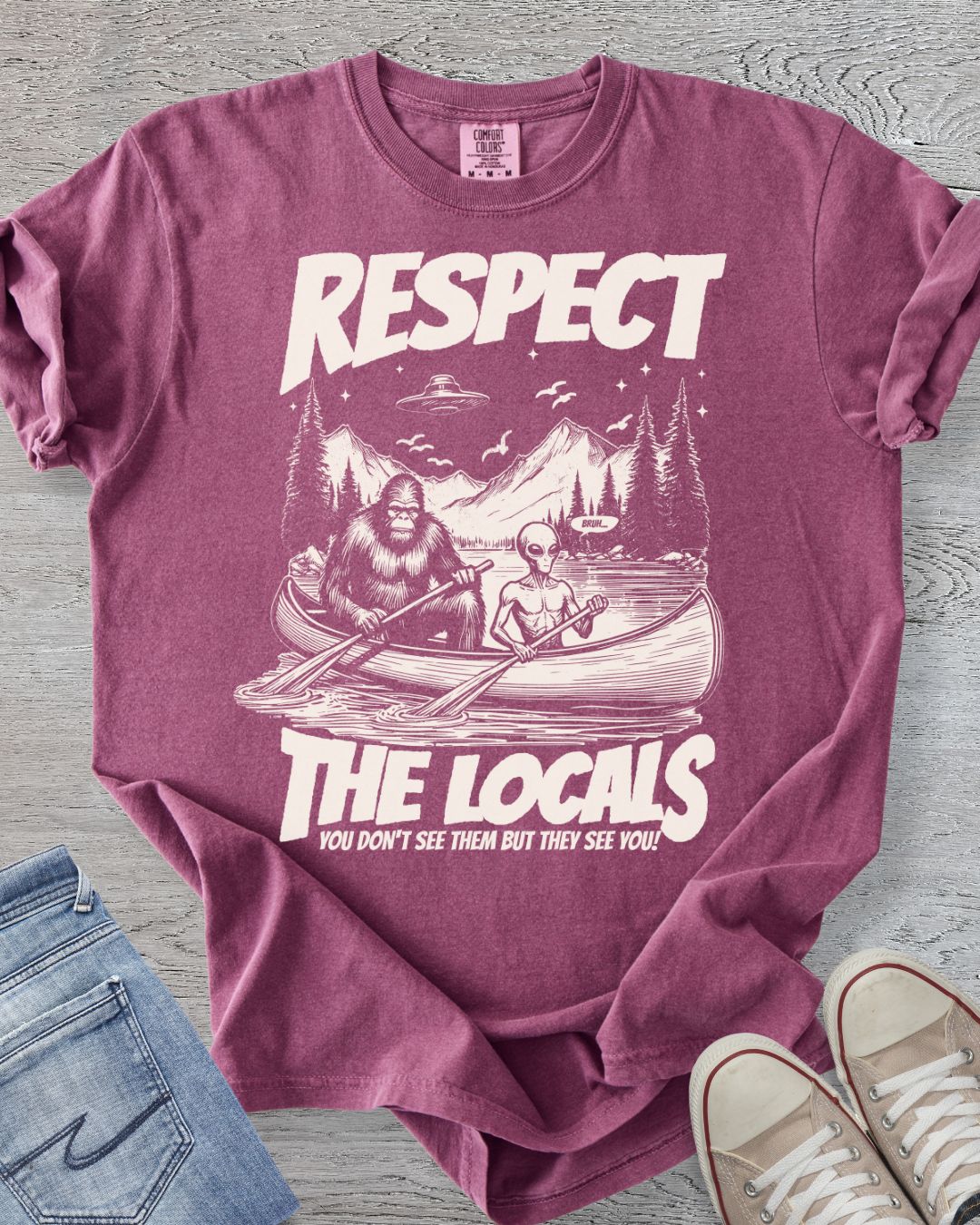 Bigfoot & Alien Canoe Tee