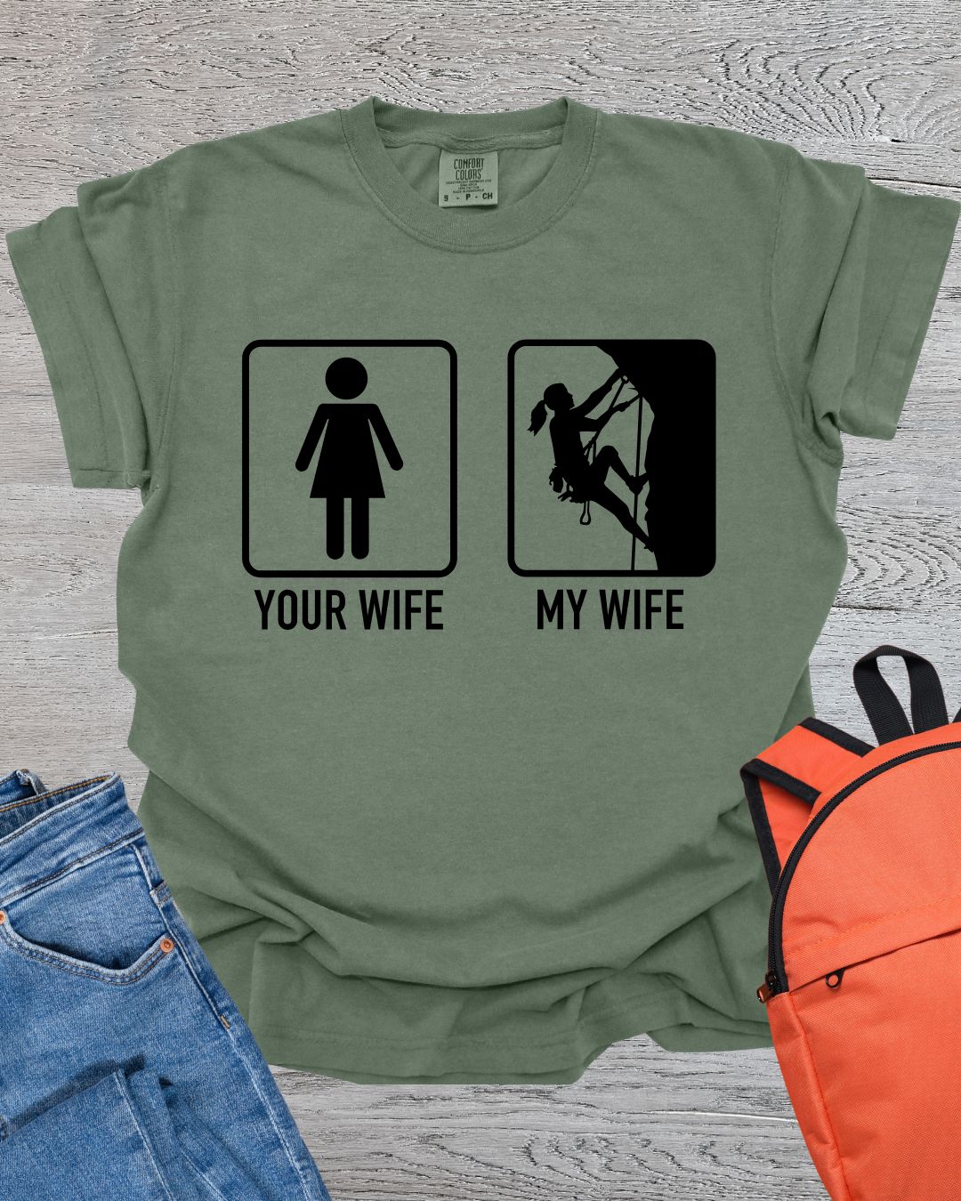 My Wife Climbs Mountains Premium Tee