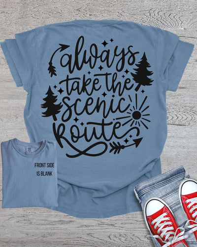 Always Take the Scenic Route -Back Side Only- Premium Tee