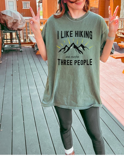 I Like Hiking Premium Tee_Black Text