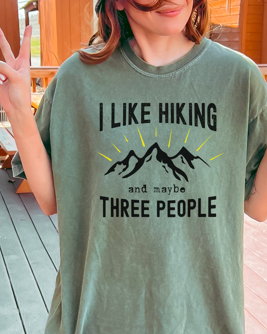 I Like Hiking Premium Tee_Black Text