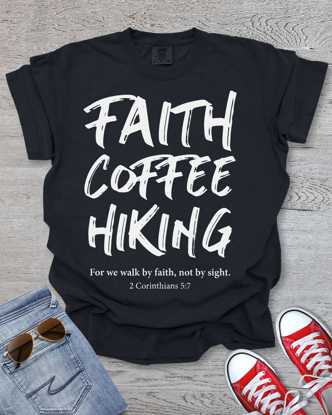 Faith Coffee Hiking Premium Tee