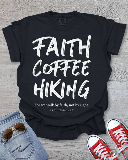 Faith Coffee Hiking Premium Tee