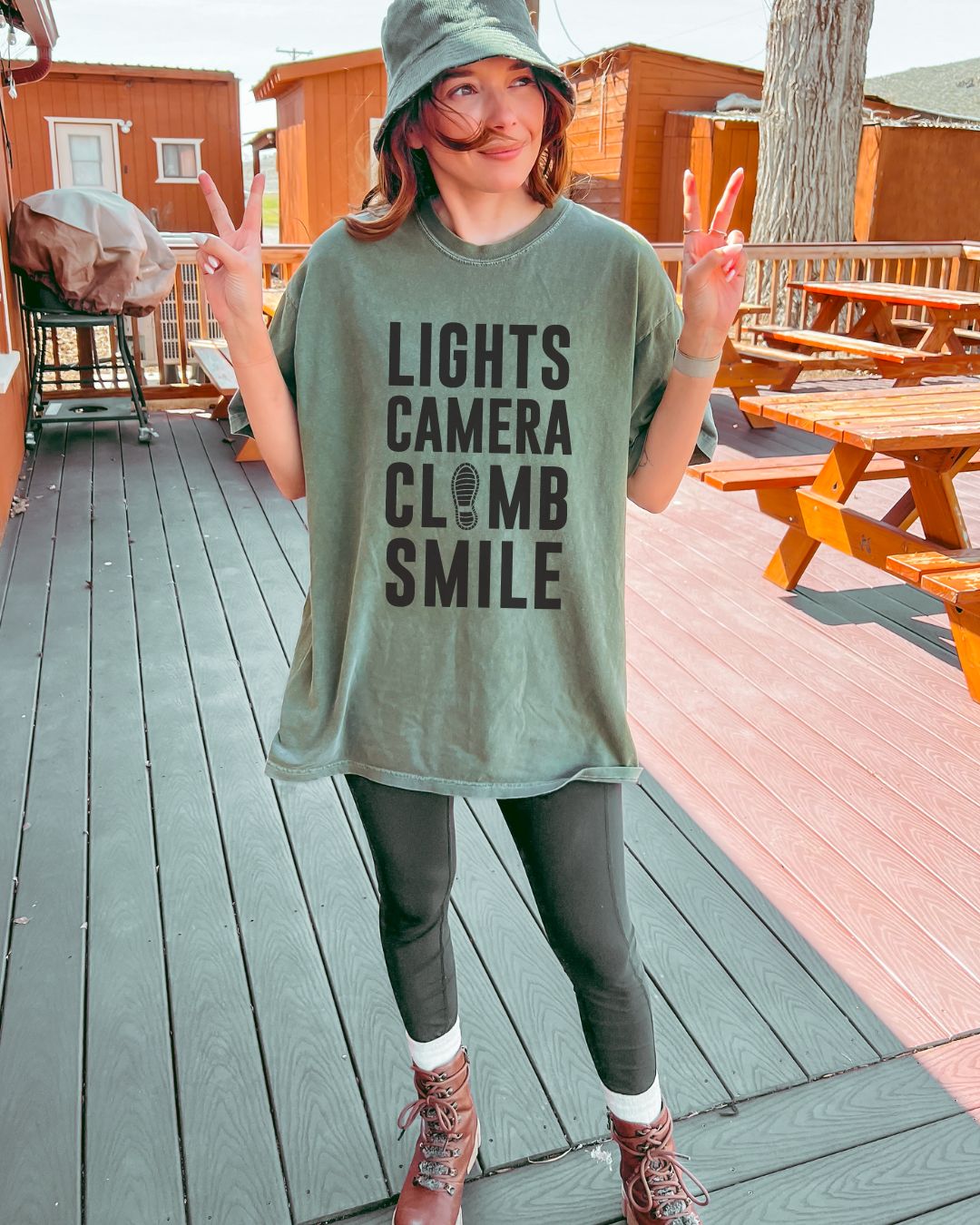 Lights Camera Climb Smile Premium Tee