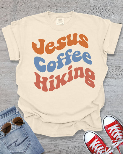 Jesus Coffee Hiking Premium Tee