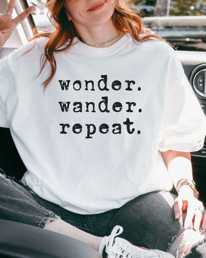 Wonder. Wander. Repeat. Premium Tee