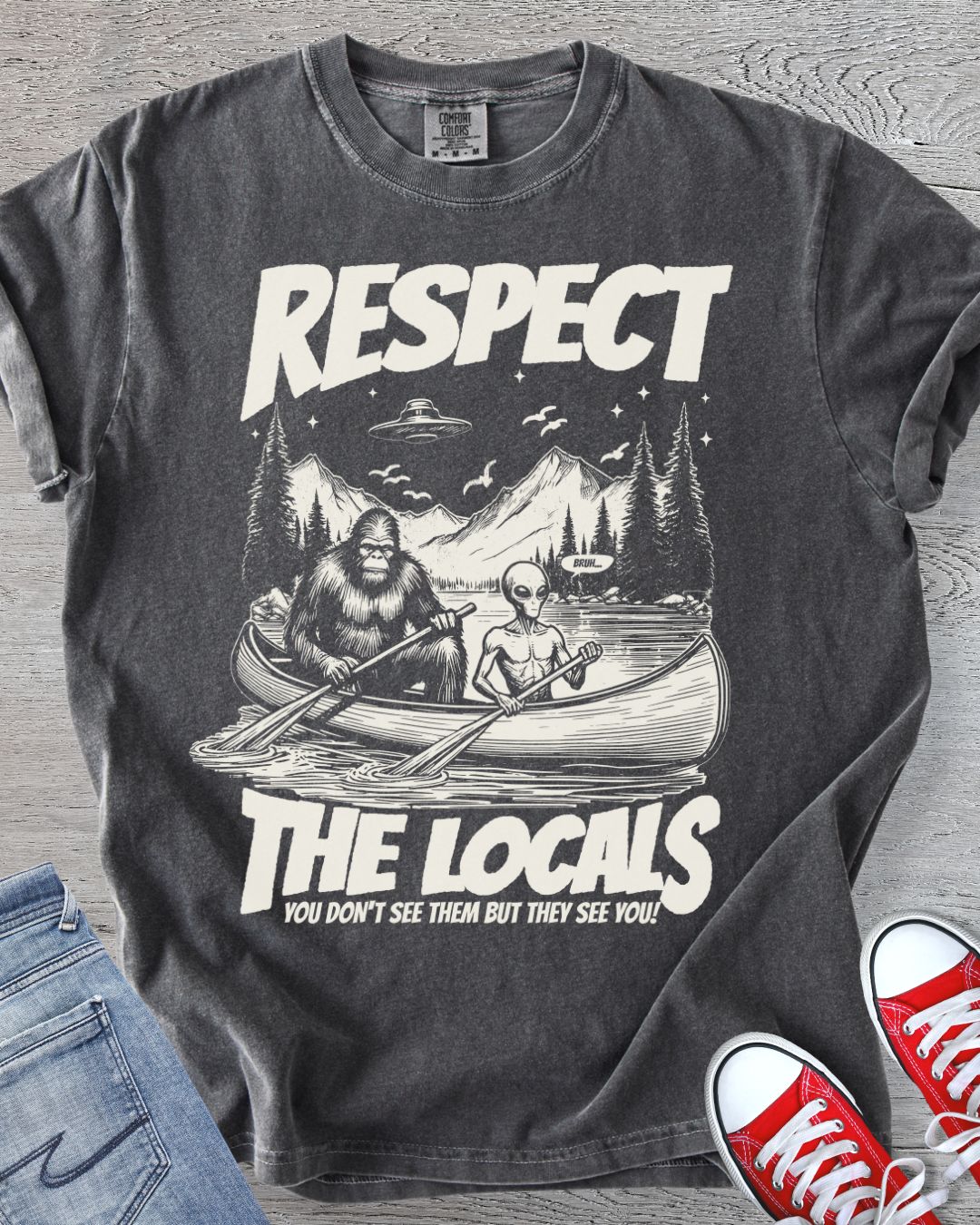 Bigfoot & Alien Canoe Tee