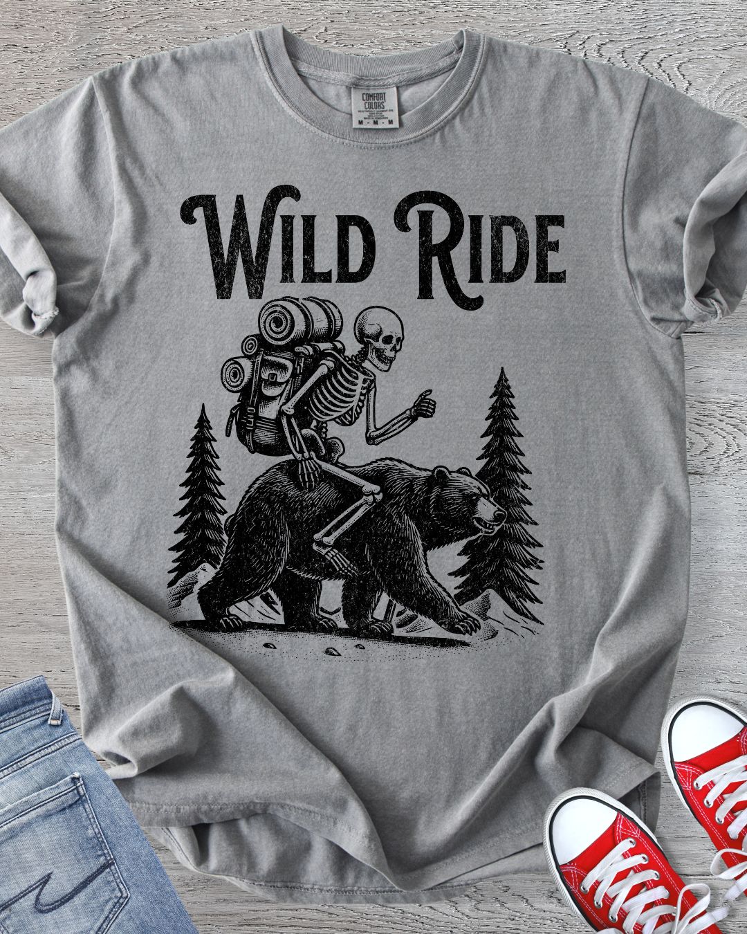 Skeleton & Bear Funny Premium Tee