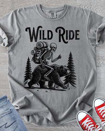 Skeleton & Bear Funny Tee