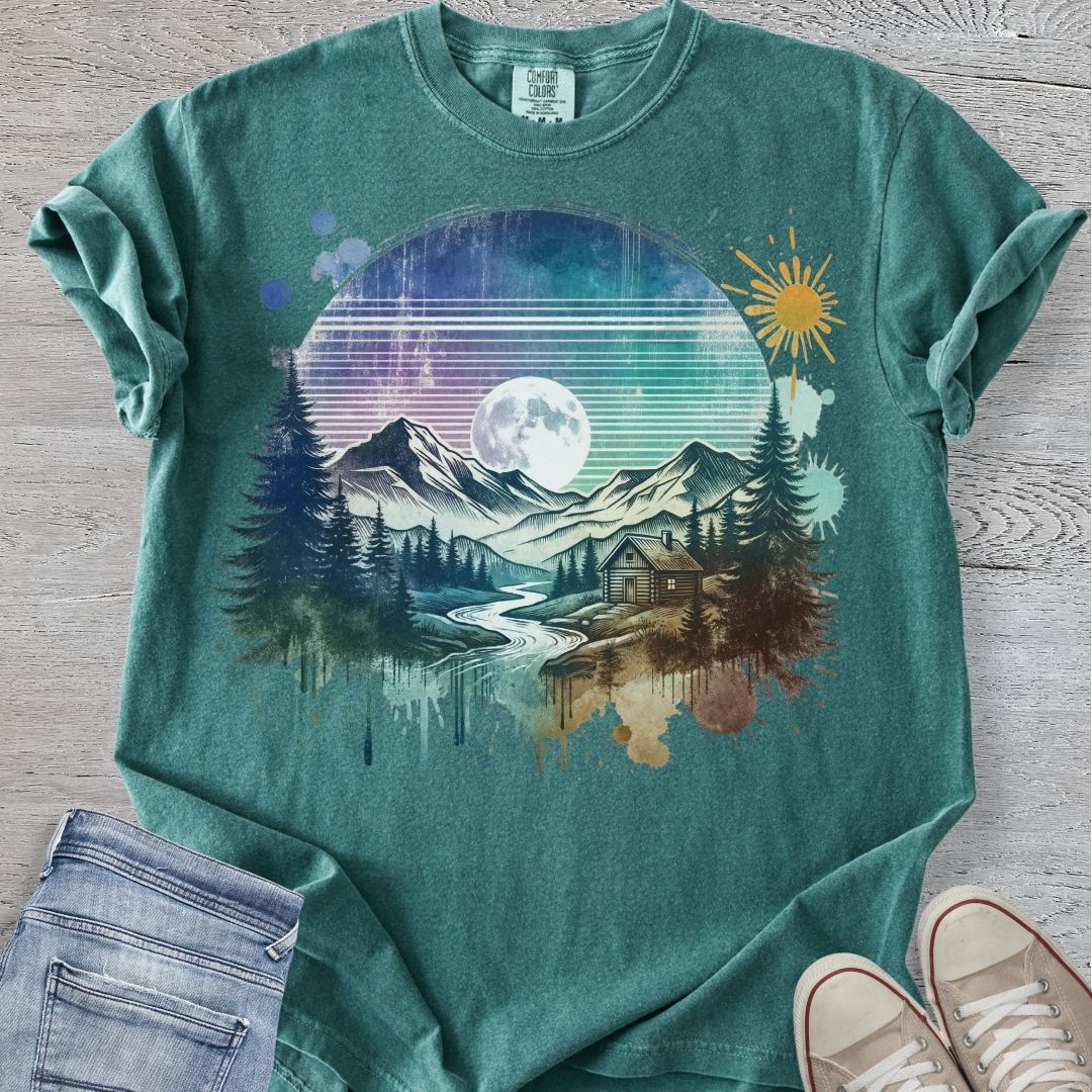 Cozy Moonlit Cabin Premium Tee