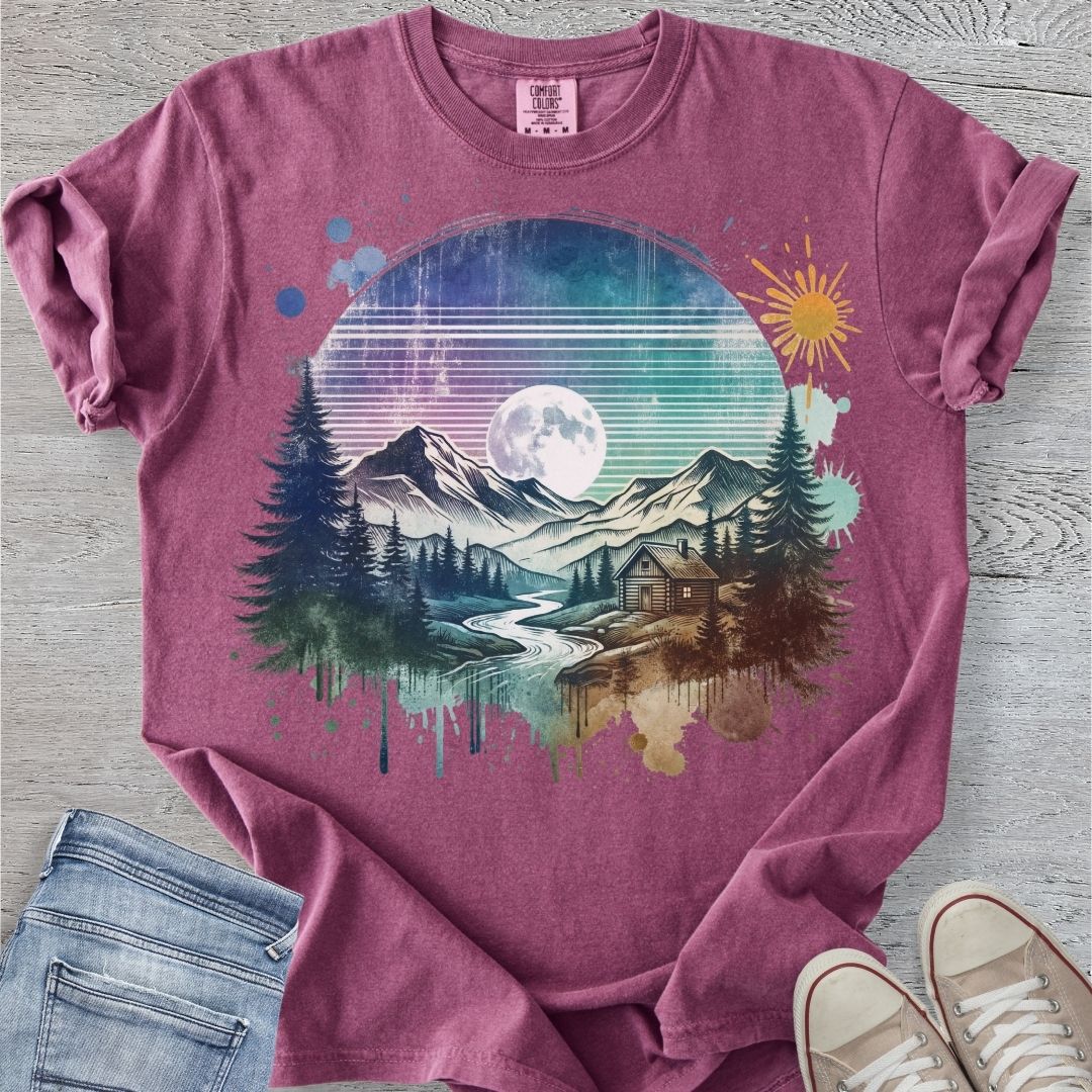 Cozy Moonlit Cabin Premium Tee
