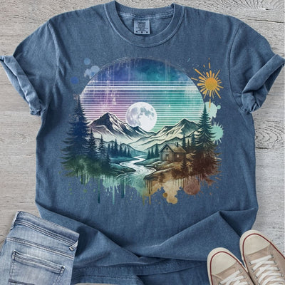 Cozy Moonlit Cabin Premium Tee
