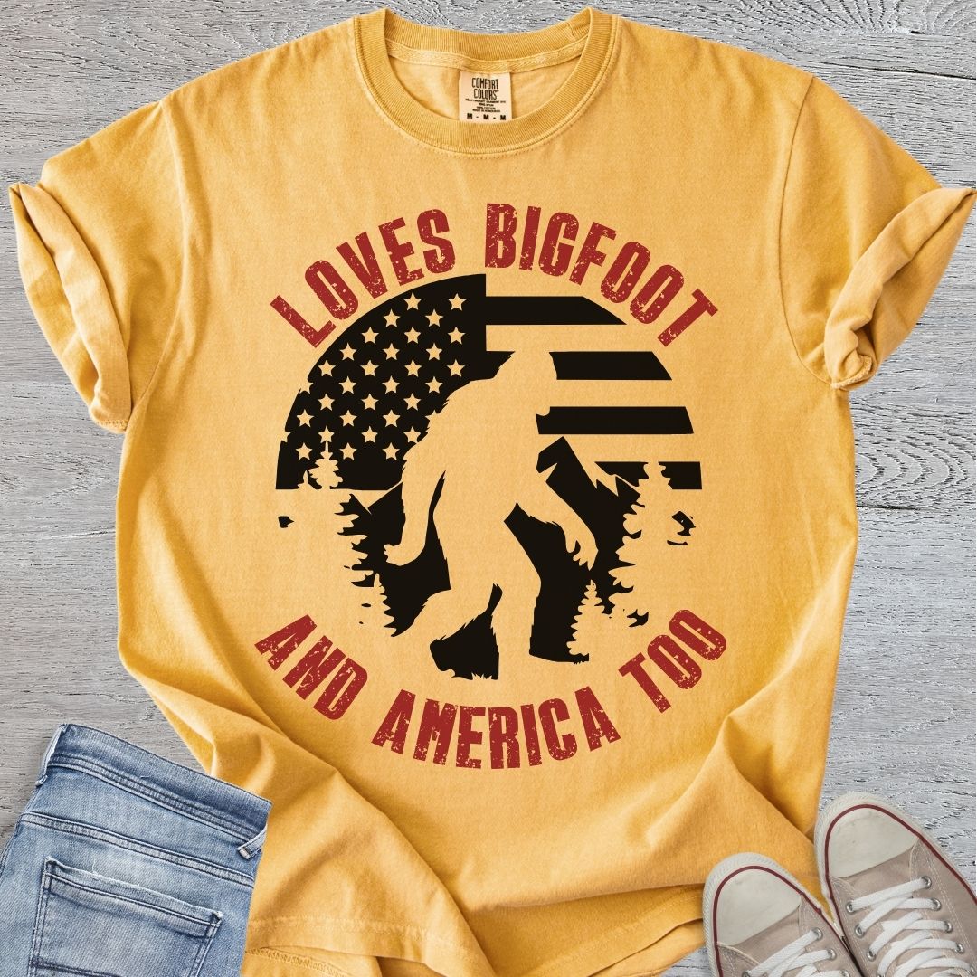 Loves Bigfoot & America Too Premium Tee