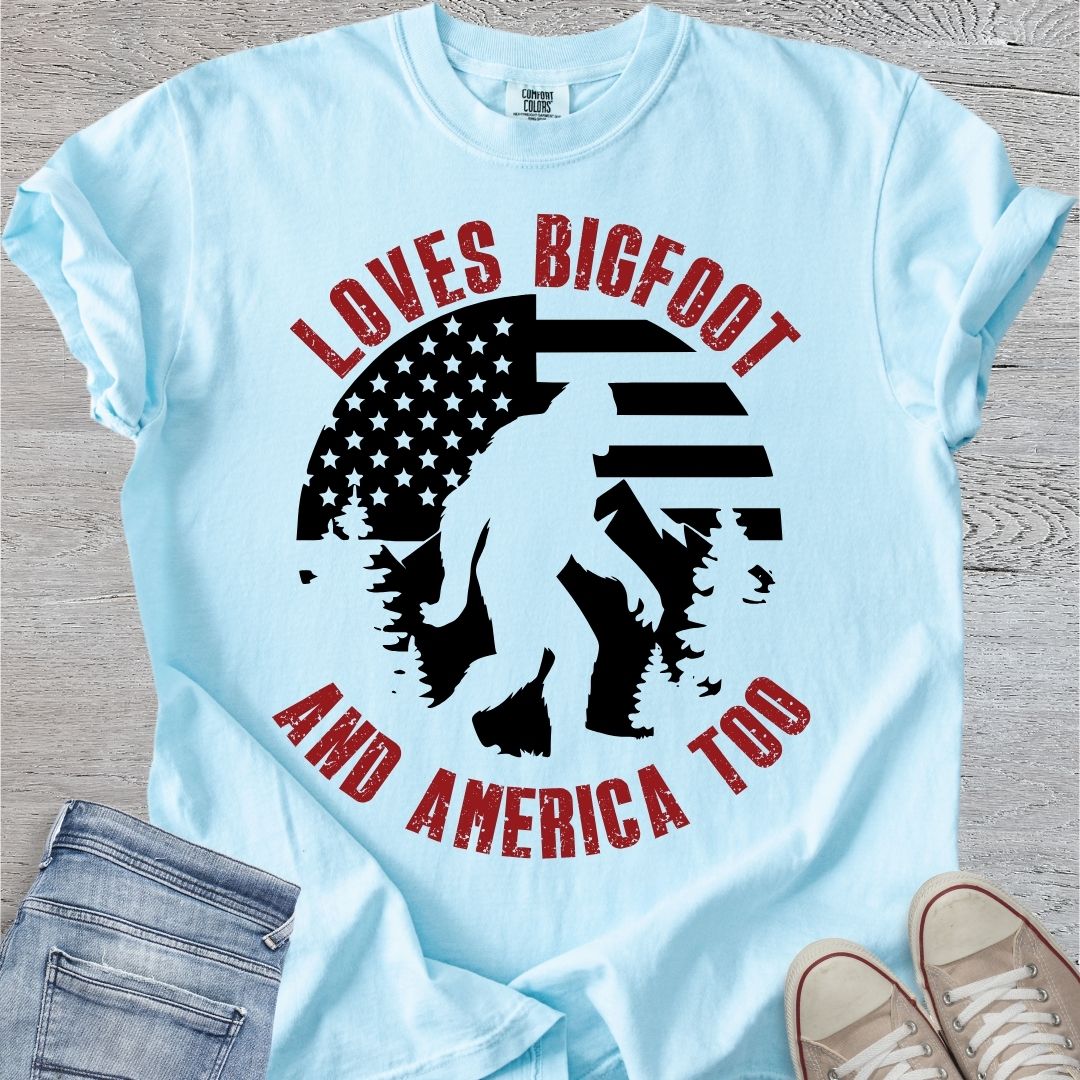 Loves Bigfoot & America Too Premium Tee