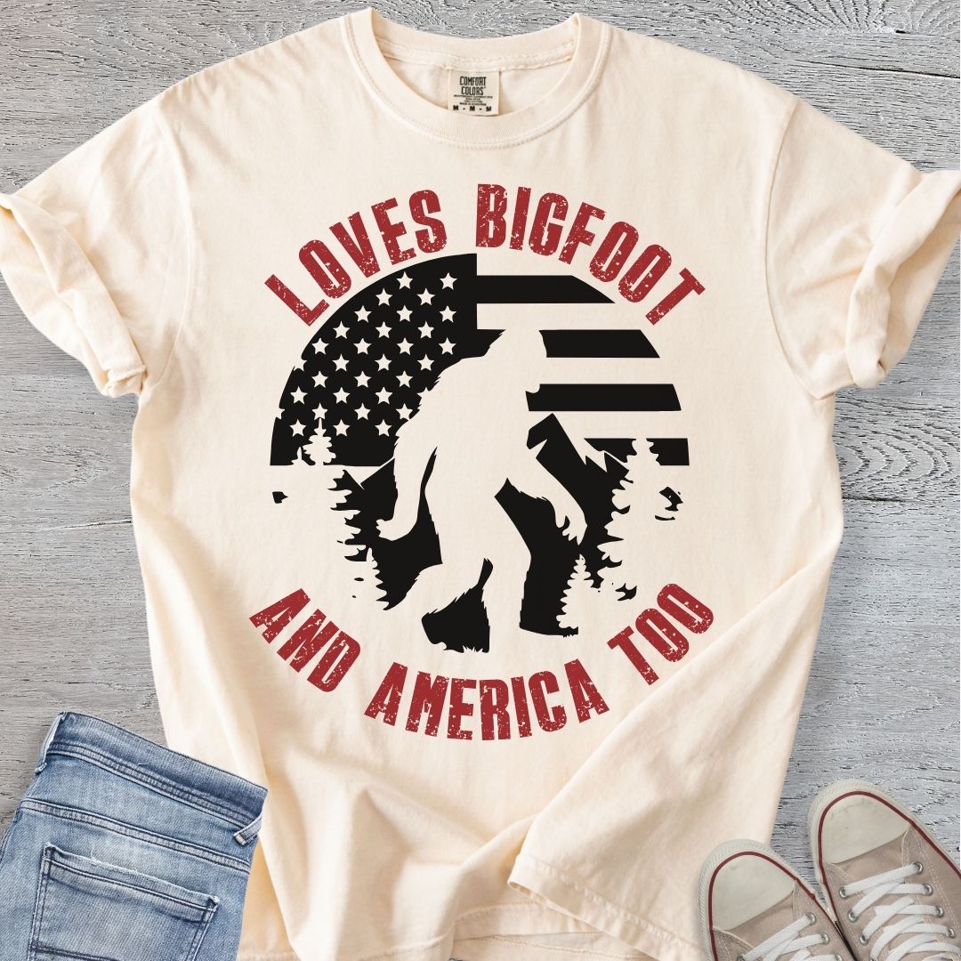 Loves Bigfoot & America Too Premium Tee