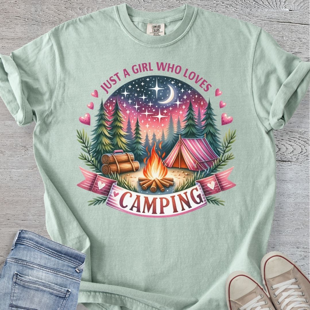 Girl Who Loves Camping Premium Tee