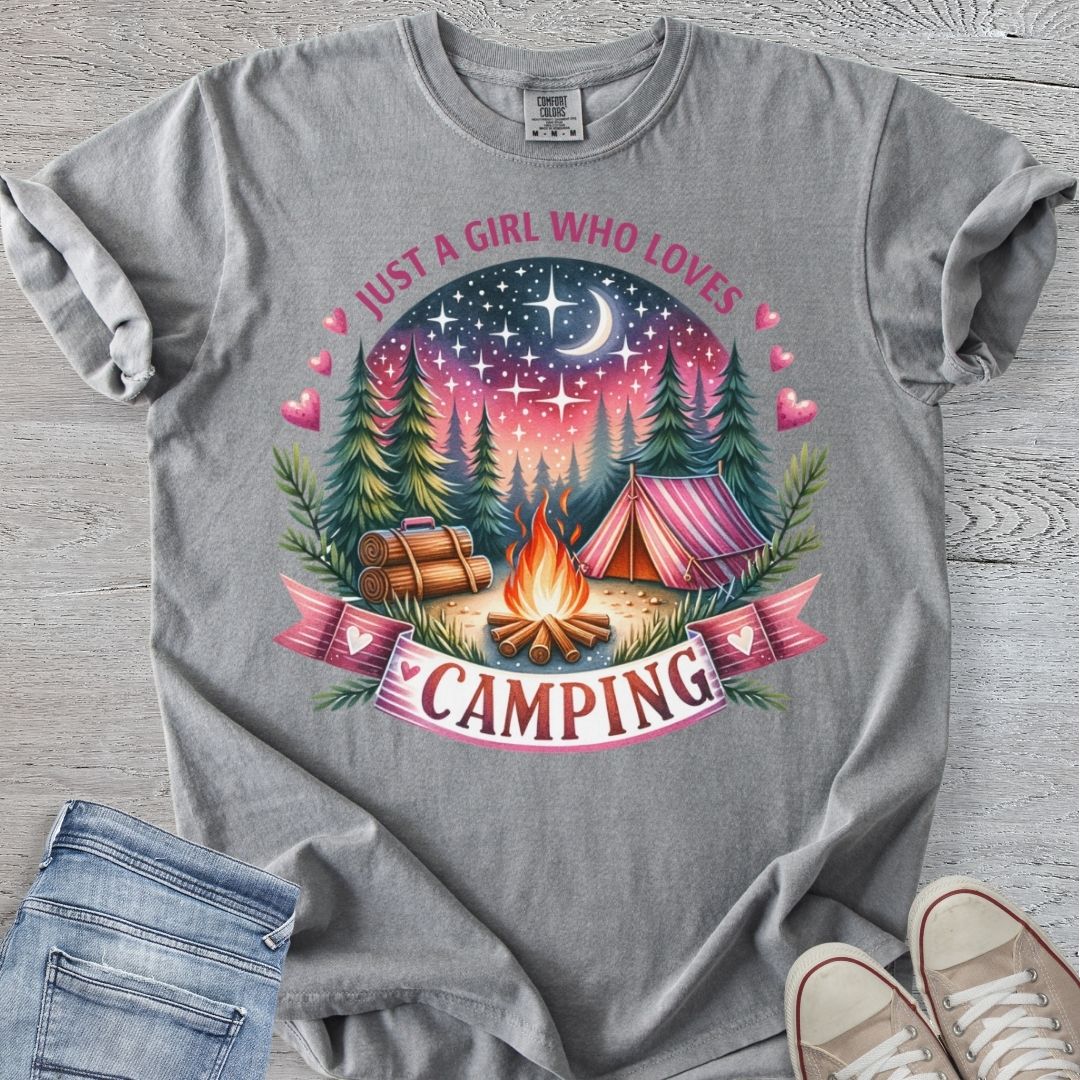 Girl Who Loves Camping Premium Tee