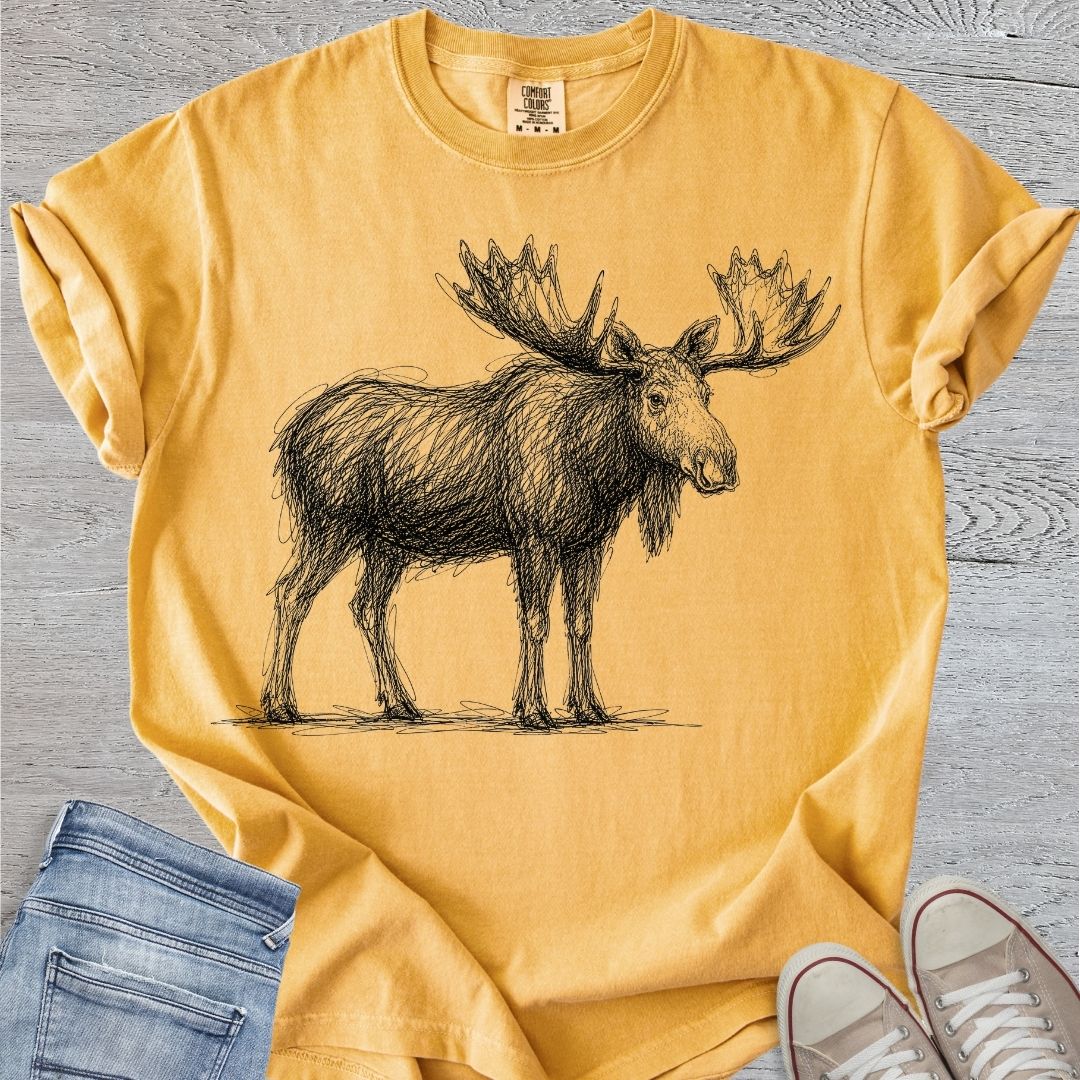 Moose Scribble Sketch Premium Tee