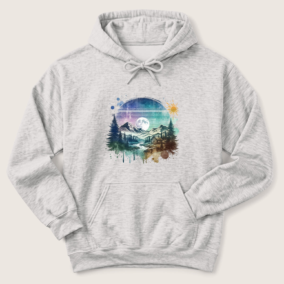 Cozy Moonlit Cabin Hoodie