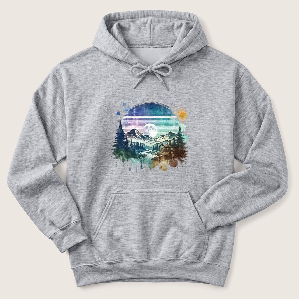 Cozy Moonlit Cabin Hoodie