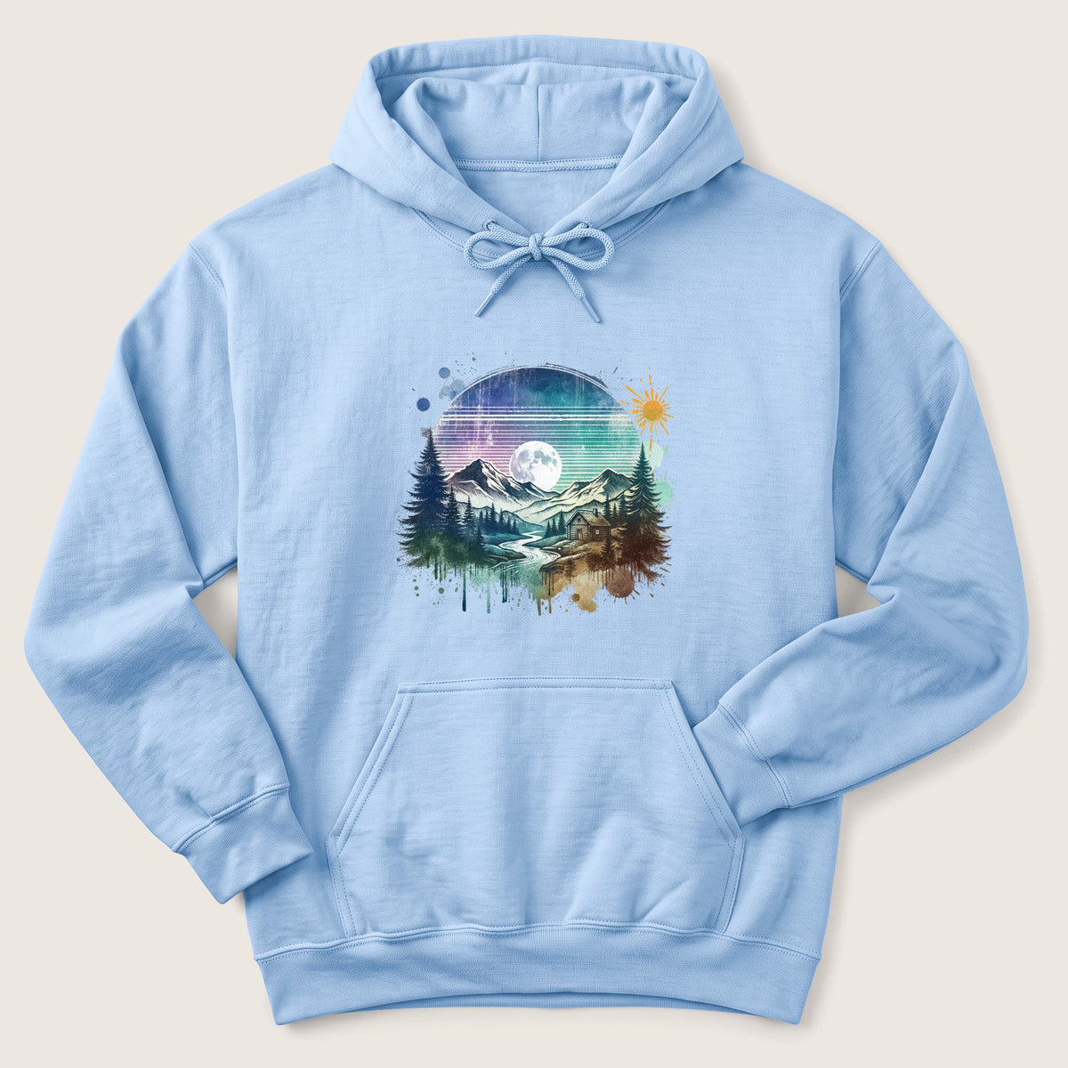 Cozy Moonlit Cabin Hoodie