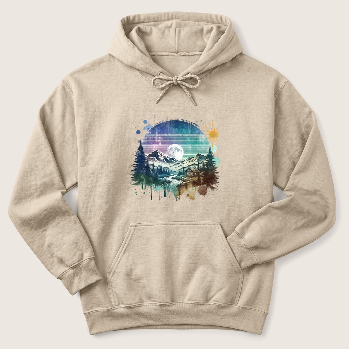 Cozy Moonlit Cabin Hoodie