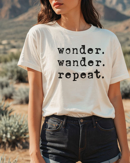 Wonder. Wander. Repeat. Premium Tee