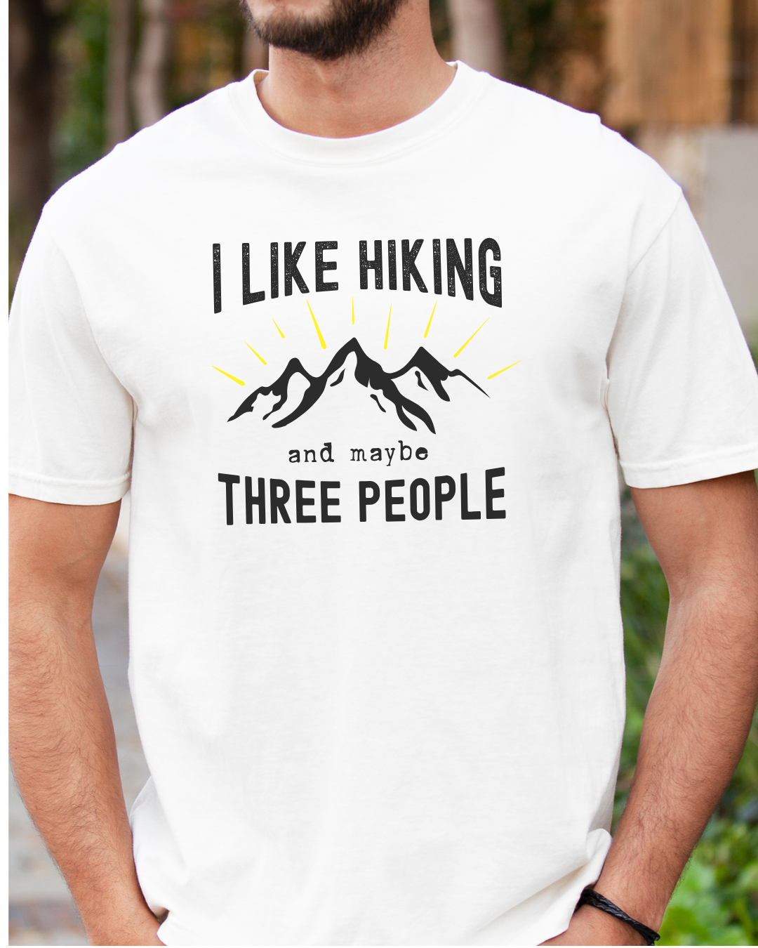 I Like Hiking Premium Tee_Black Text