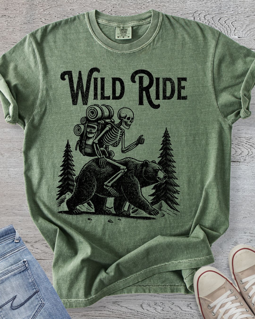 Skeleton & Bear Funny Premium Tee