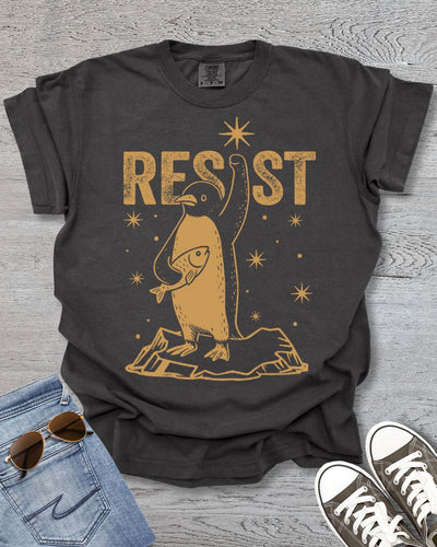 Funny Penguins Resist Premium Tee