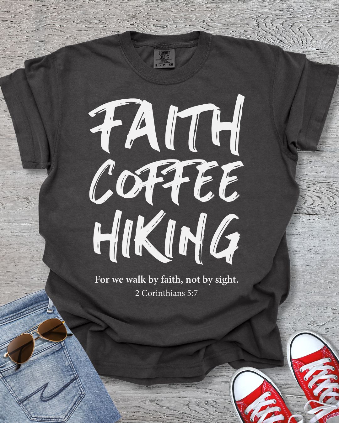 Faith Coffee Hiking Premium Tee