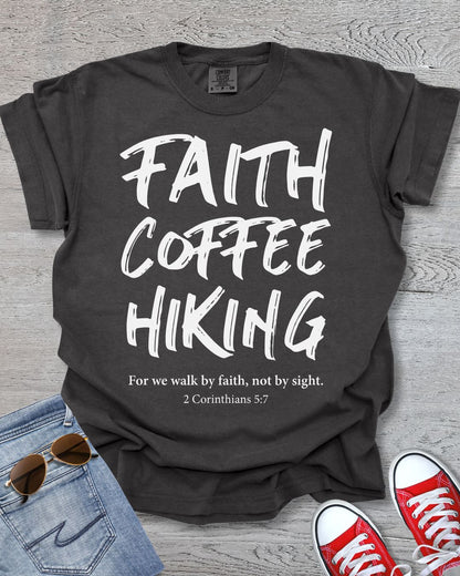 Faith Coffee Hiking Premium Tee