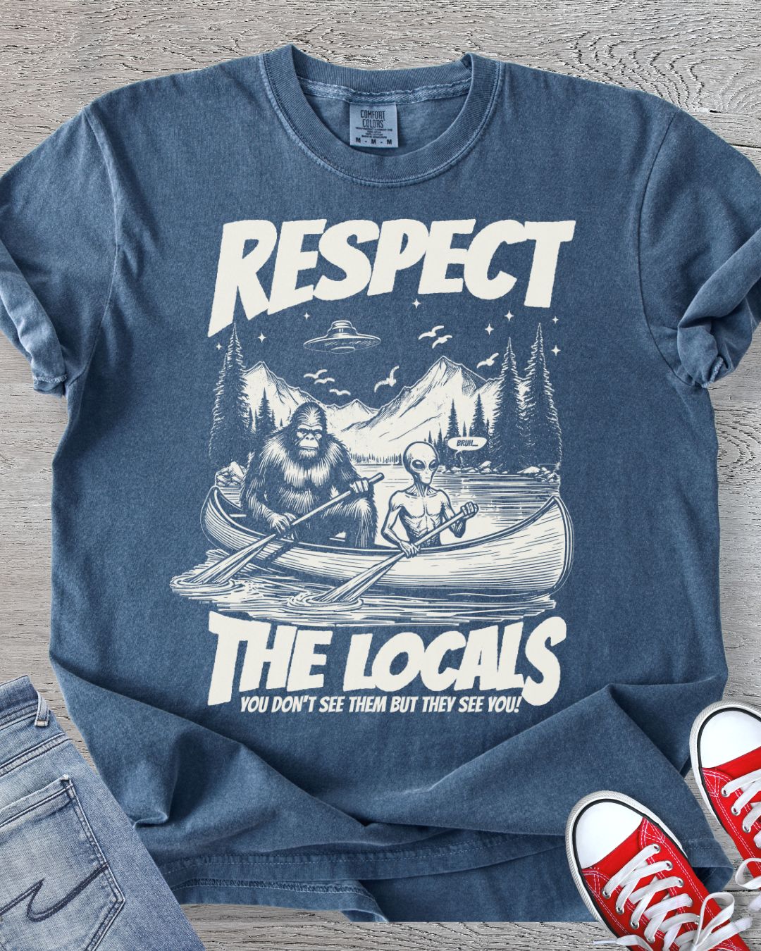 Bigfoot & Alien Canoe Tee