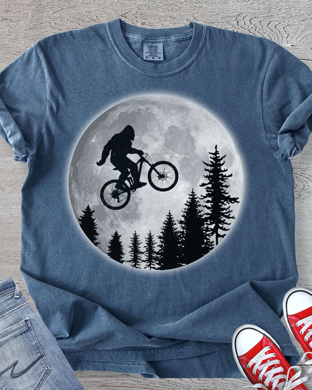 Bigfoot Over the Moon Premium Tee