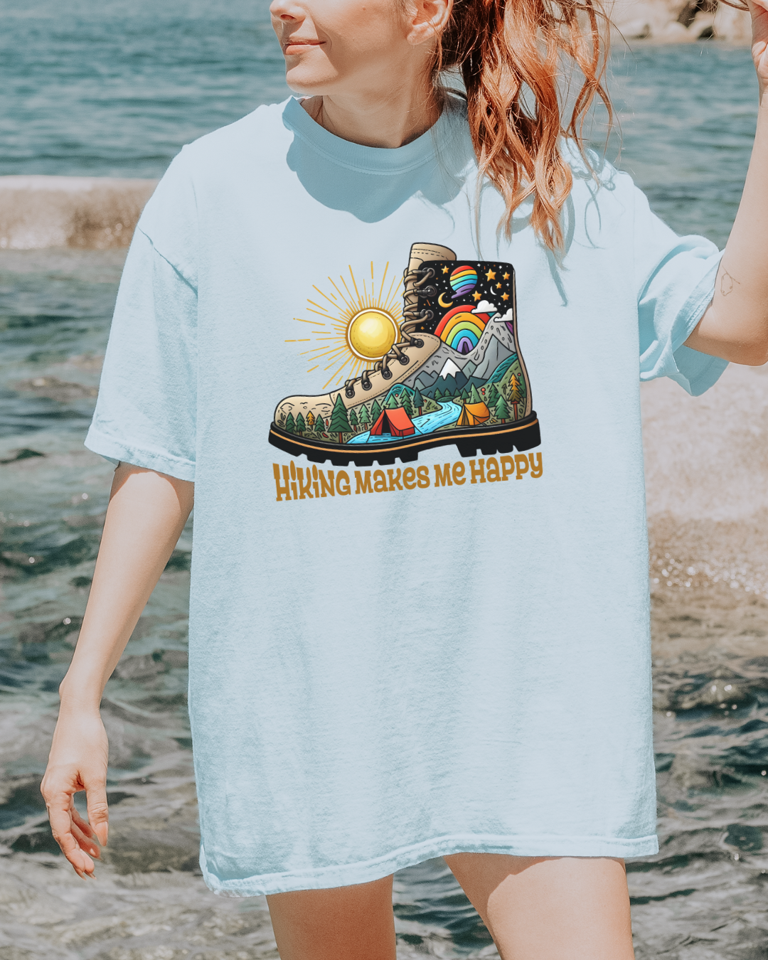 Hiking Boot - Makes Me Happy Premium Tee