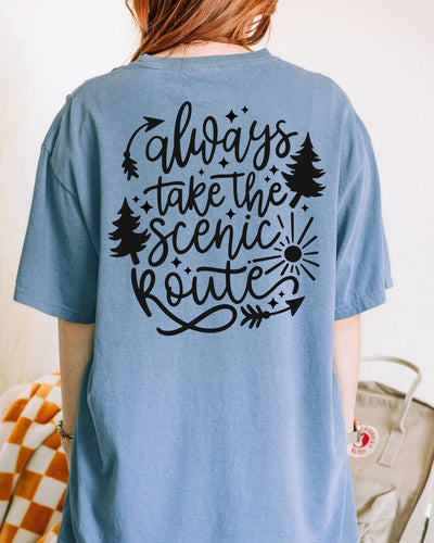 Always Take the Scenic Route -Back Side Only- Premium Tee