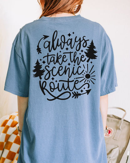 Always Take the Scenic Route -Back Side Only- Premium Tee