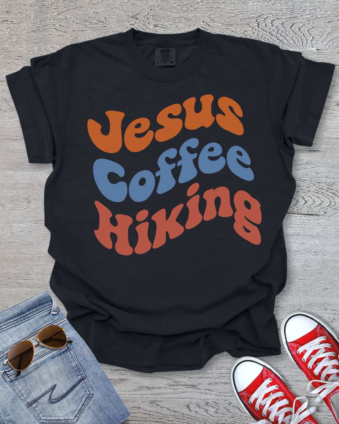 Jesus Coffee Hiking Premium Tee