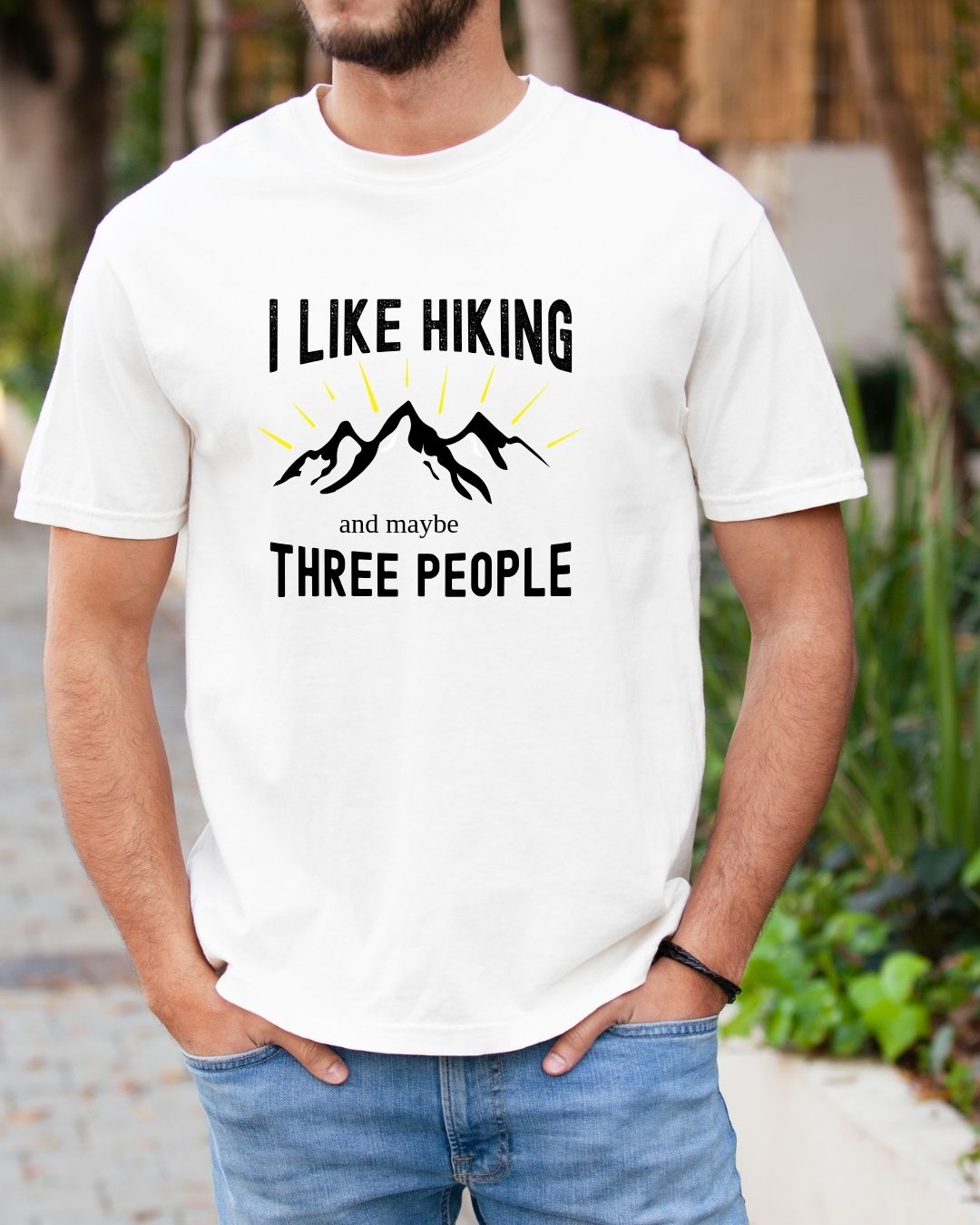 I Like Hiking Premium Tee_Black Text