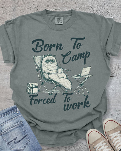 Funny Camping Cat Premium Tee