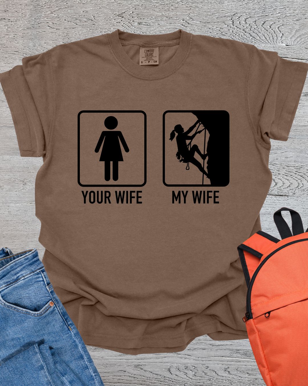 My Wife Climbs Mountains Premium Tee