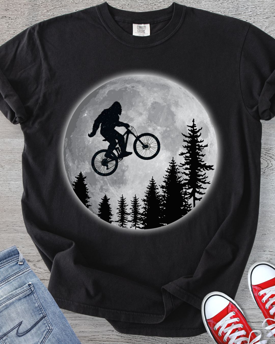 Bigfoot Over the Moon Premium Tee