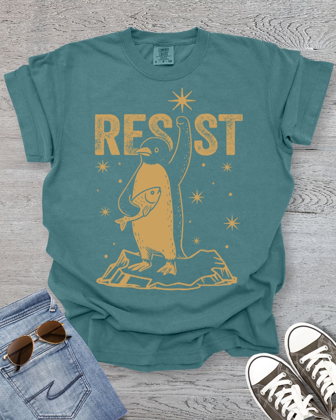 Funny Penguins Resist Premium Tee