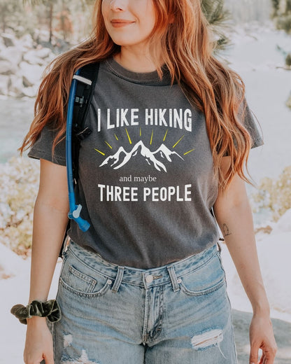 I Like Hiking Premium Tee_White Text