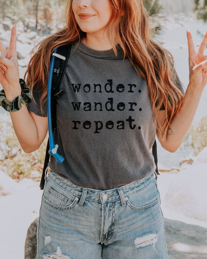 Wonder. Wander. Repeat. Premium Tee