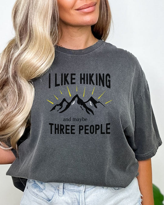 I Like Hiking Premium Tee_Black Text