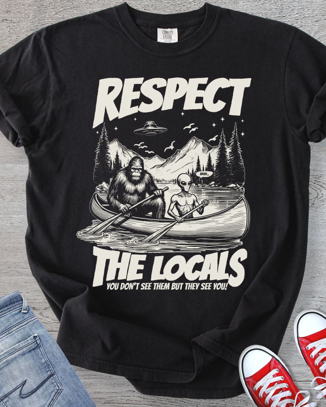 Bigfoot & Alien Canoe Tee