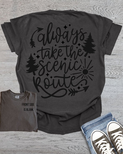 Always Take the Scenic Route -Back Side Only- Premium Tee
