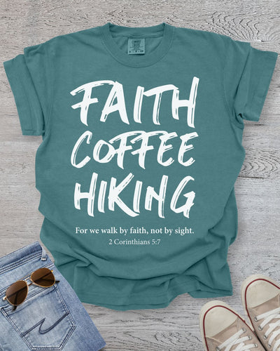 Faith Coffee Hiking Premium Tee